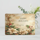Christmas Floral Holiday Card シーズンカード (スタンド正面)