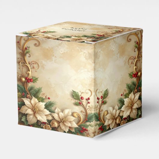 Christmas Floral Holiday Favor Box フェイバーボックス (正面サイド)