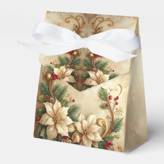 Christmas Floral Holiday Gift Box フェイバーボックス (正面サイド)