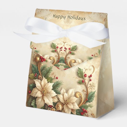 Christmas Floral Holiday Gift Box フェイバーボックス (正面サイド)