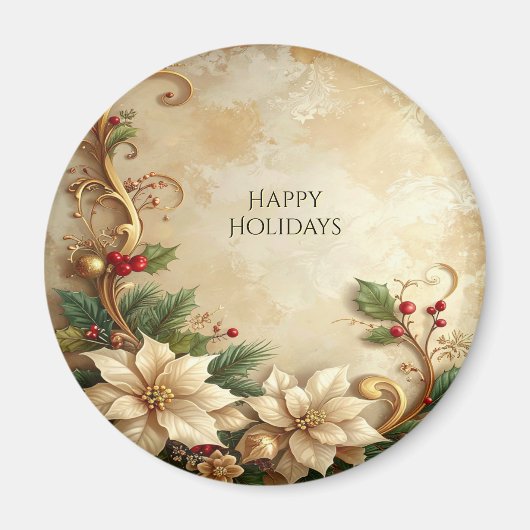 Christmas Floral Holiday Magnet マグネット (正面)