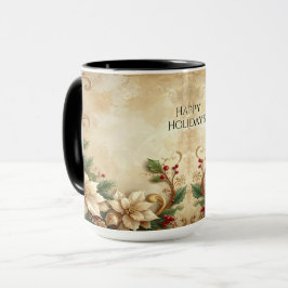 Christmas Floral Holiday Mug マグカップ