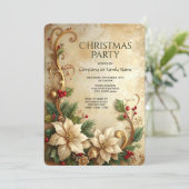Christmas Floral Holiday Party Invitation 招待状 (スタンド正面)