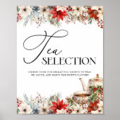 Christmas Floral Holiday Tea Party Tea Selection ポスター (正面)