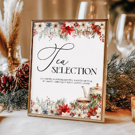 Christmas Floral Holiday Tea Party Tea Selection ポスター