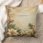 Christmas Floral Holiday Throw Pillow クッション (ブランケット)