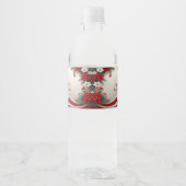 Christmas Floral Holiday Water Bottle Label ペットボトルラベル (正面)