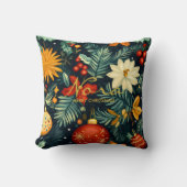 Christmas Floral Ornament Personalized Pillow クッション (正面)