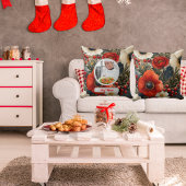 Christmas Floral Personalized Chef Mom Photo クッション
