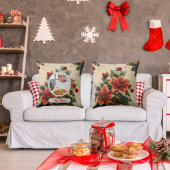 Christmas Floral Personalized Chef Mom Photo クッション