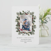 Christmas Floral Photo Holiday Card シーズンカード (スタンド正面)