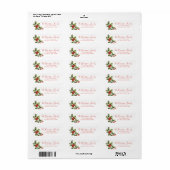 Christmas Floral Return Address Labels ラベル (フルシート)