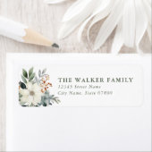 Christmas Floral Return Address Labels ラベル (インサイチュ)
