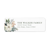 Christmas Floral Return Address Labels ラベル (正面)