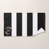 Christmas floral wreath stripes monogram バスタオルセット (ハンドタオル)