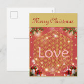 Christmas flower of life gift love  シーズンポストカード (正面/裏面)