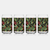 Christmas Flowers Pattern,Gold Red Green Black ,Wh ガラス缶 (右)