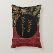 Christmas Flowers ,Red Gold Black,Merry Christmas アクセントクッション (正面(垂直))