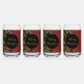 Christmas Flowers ,Red Gold Black,Merry Christmas  ガラス缶 (裏面)