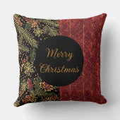 Christmas Flowers ,Red Gold Black,Merry Christmas クッション (裏面)