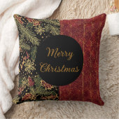 Christmas Flowers ,Red Gold Black,Merry Christmas クッション (ブランケット)