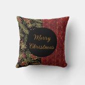 Christmas Flowers ,Red Gold Black,Merry Christmas クッション (裏面)