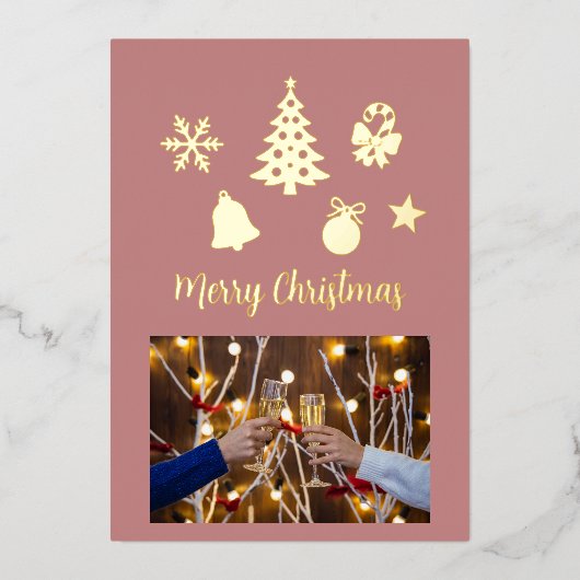 Christmas Foil Photo Postcard, Foil Postcard 箔招待状 (正面)