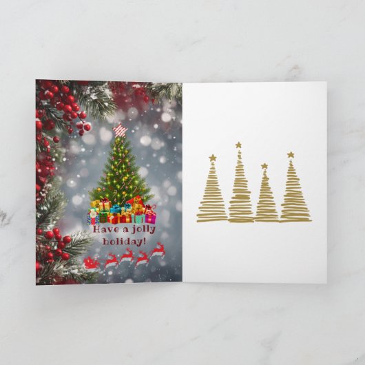 Christmas Folded Greeting Card カード (内部)