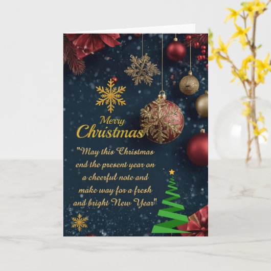 Christmas Folded Greeting Card カード (黄色い花)