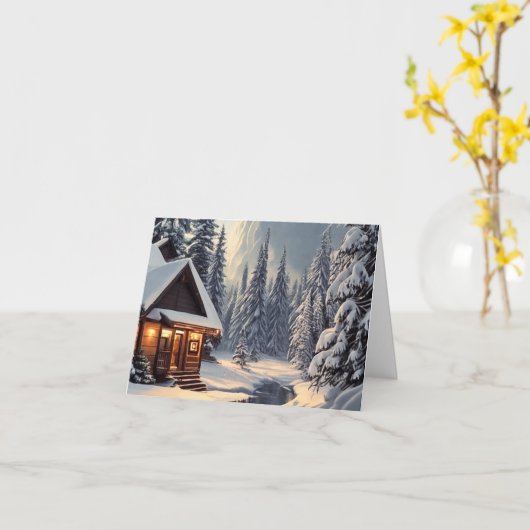 Christmas Folded Greeting Card カード (黄色い花)