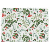 Christmas foliage berries mistletoe and holly  ラージペーパーバッグ (裏面)