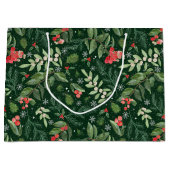 Christmas foliage berries mistletoe and holly ラージペーパーバッグ (正面)