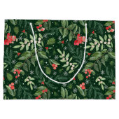 Christmas foliage berries mistletoe and holly ラージペーパーバッグ (裏面)