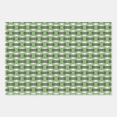 Christmas Folk Art Reindeer, Ornaments, Mistletoe ラッピングペーパーシート (正面2)