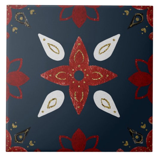 Christmas Folk Nordic Art タイル (正面)