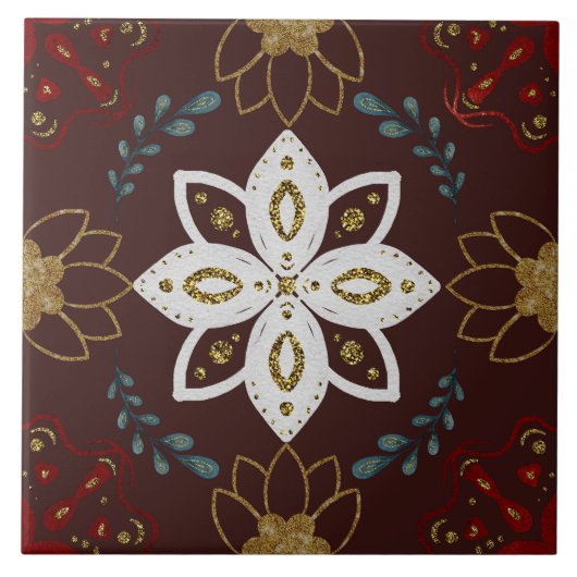 Christmas Folk Nordic Art タイル (正面)