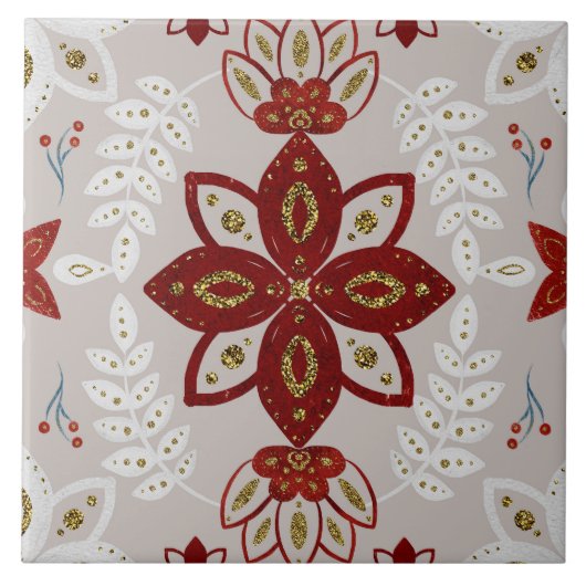 Christmas Folk Nordic Art タイル (正面)