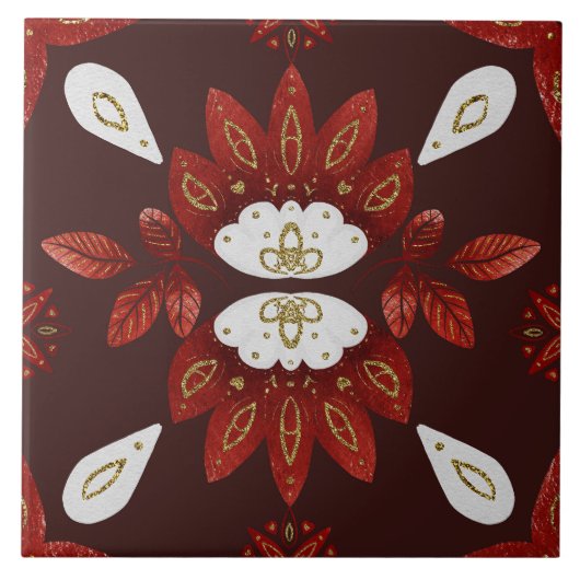 Christmas Folk Nordic Art タイル (正面)