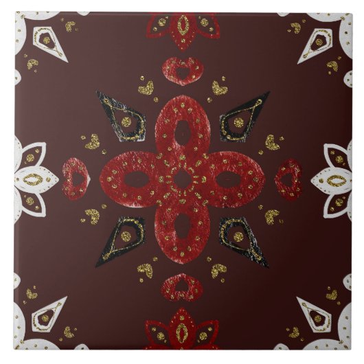 Christmas Folk Nordic Art タイル (正面)