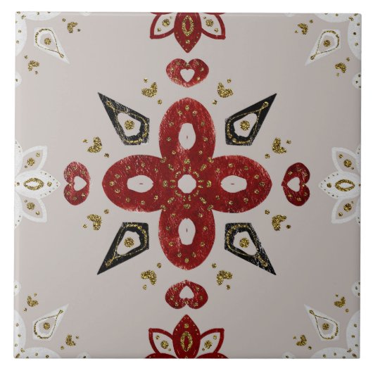 Christmas Folk Nordic Art タイル (正面)