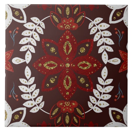 Christmas Folk Nordic Art タイル (正面)