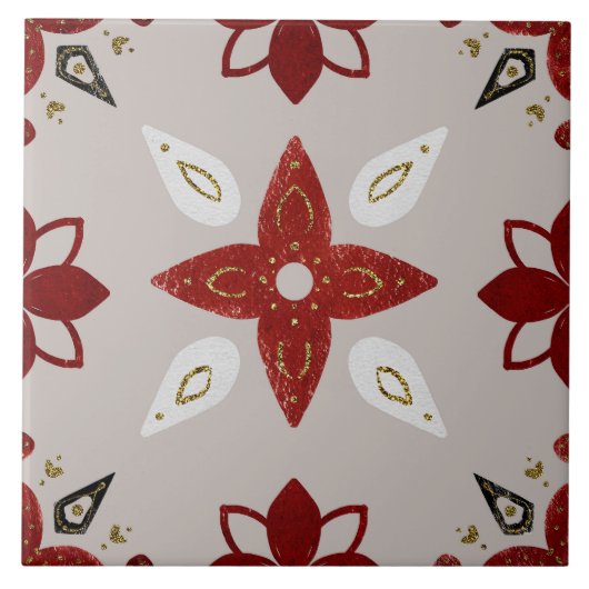 Christmas Folk Nordic Art タイル (正面)