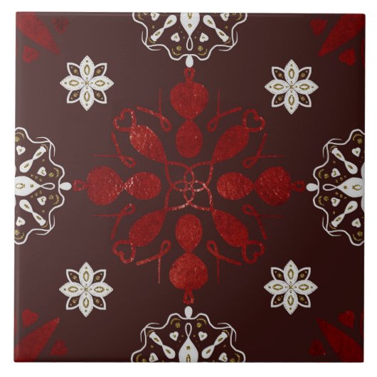 Christmas Folk Nordic Art タイル (正面)