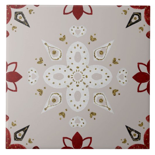 Christmas Folk Nordic Art タイル (正面)