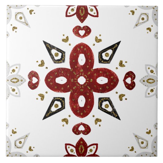 Christmas Folk Nordic Art タイル (正面)