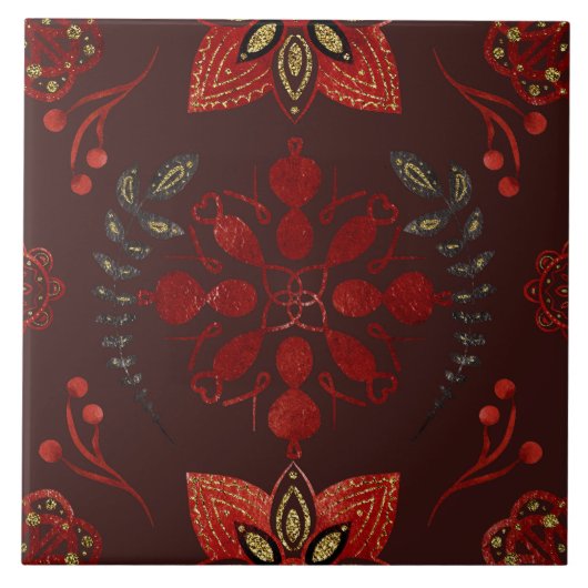 Christmas Folk Nordic Art タイル (正面)