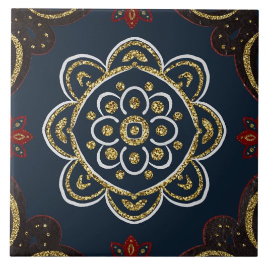 Christmas Folk Nordic Art タイル (正面)