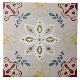 Christmas Folk Nordic Art タイル