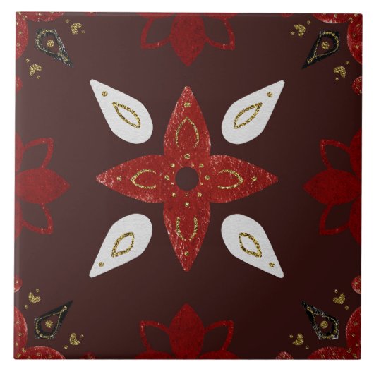 Christmas Folk Nordic Art タイル (正面)