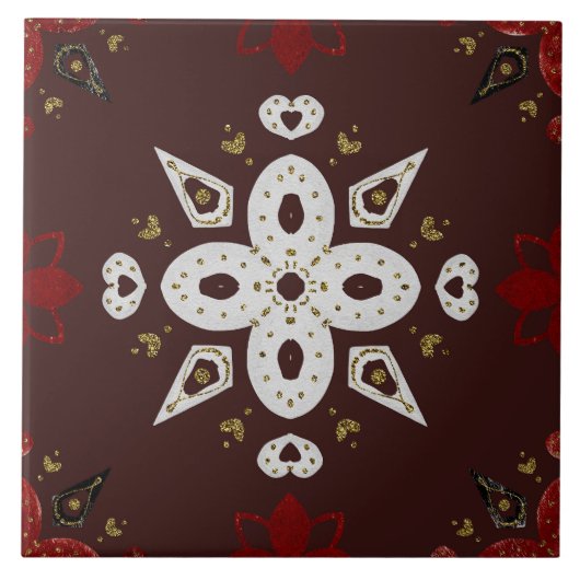 Christmas Folk Nordic Art タイル (正面)